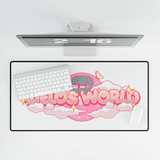 Cute Cielo's World Desk Mat - Stylish Desk Organizer, Gamer Gift, Office Decor, Pink Aesthetic, Back to School Supplies
