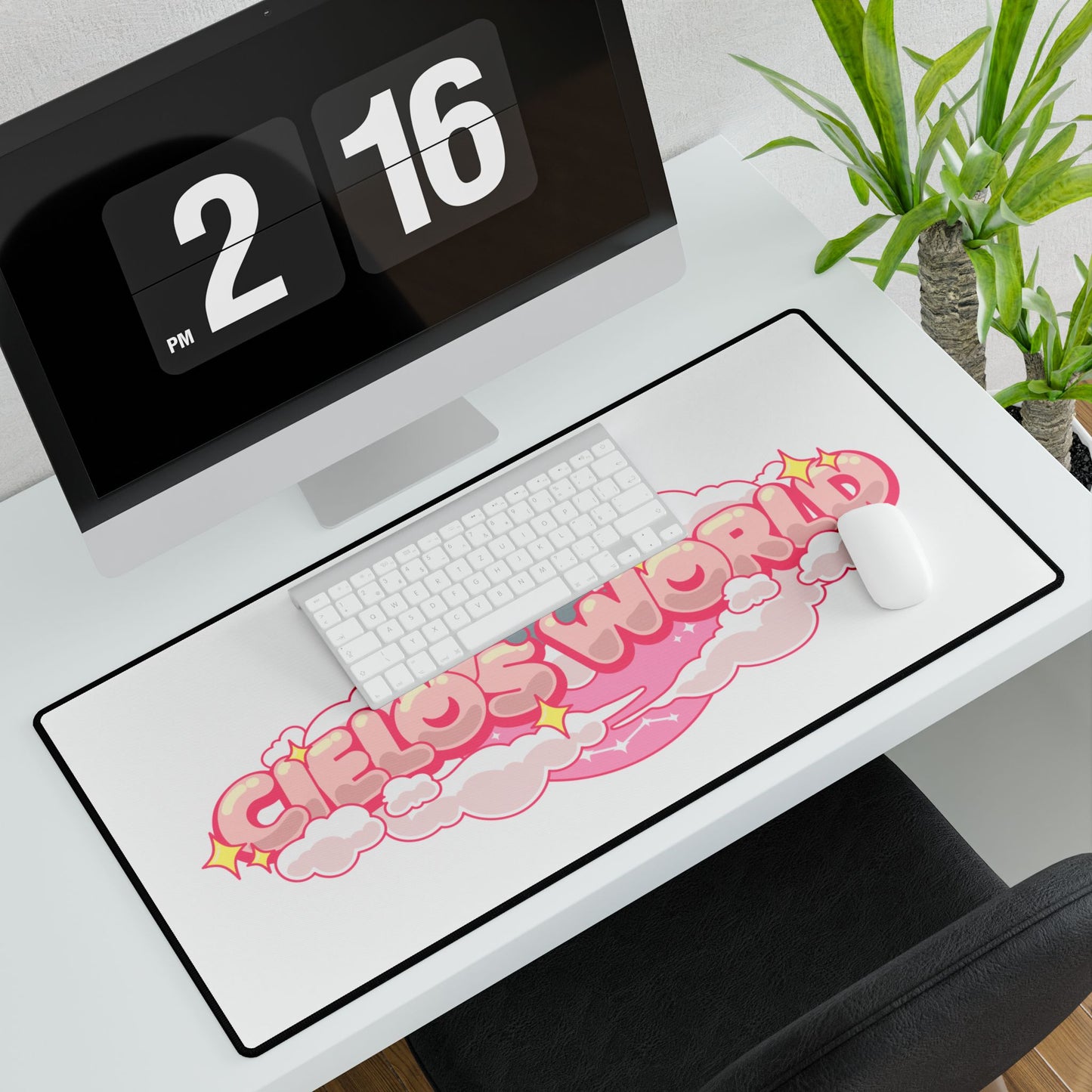 Cute Cielo's World Desk Mat - Stylish Desk Organizer, Gamer Gift, Office Decor, Pink Aesthetic, Back to School Supplies