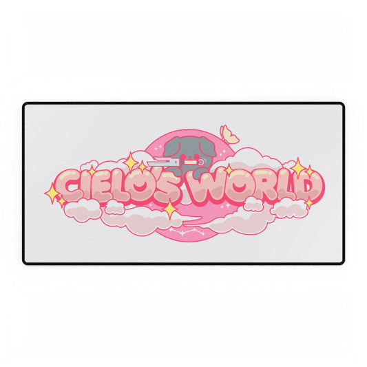 Cute Cielo's World Desk Mat - Stylish Desk Organizer, Gamer Gift, Office Decor, Pink Aesthetic, Back to School Supplies