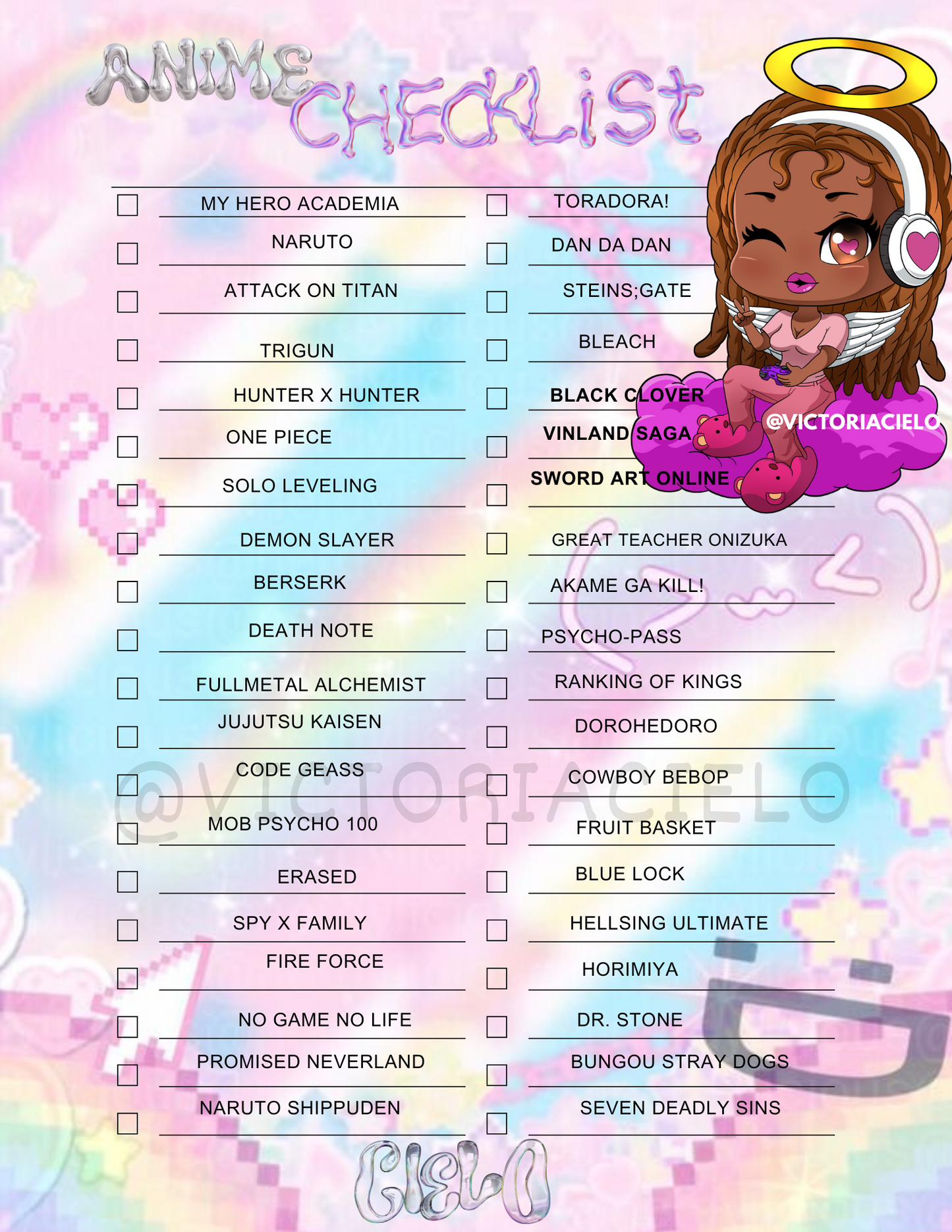*Free Download* Anime Checklist